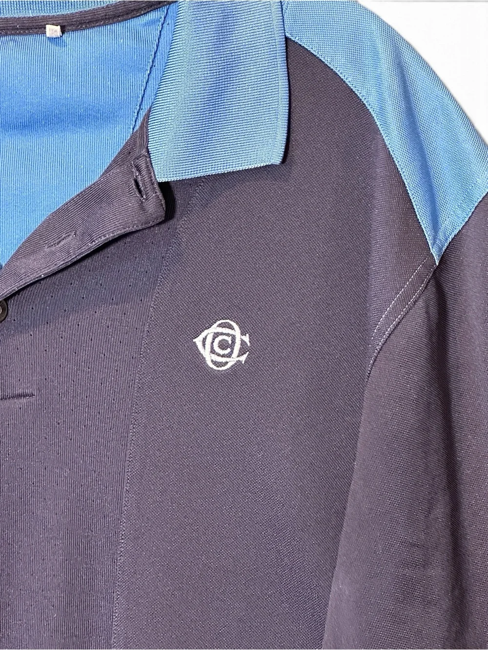Oakmont Country Club Adidas L Blue Polo Golf Course Collared Shirt Monogram Logo
